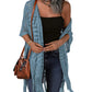 🔥 OGRANICZONA CZASOWO !! 😍 Oversize'owy, dzianinowy kardigan dla kobiet – lekka, szydełkowa narzutka z frędzlami w stylu kimono – na wiosnę i lato 🌸