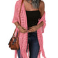 🔥 OGRANICZONA CZASOWO !! 😍 Oversize'owy, dzianinowy kardigan dla kobiet – lekka, szydełkowa narzutka z frędzlami w stylu kimono – na wiosnę i lato 🌸
