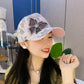 🦋Czapka baseballowa z siateczką i kokardką w kwiatowy wzór🧢