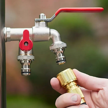 🔥🚰Uniwersalny kran ogrodowy z podwójnym wylotem, wykonany ze stali nierdzewnej