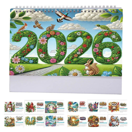 Kalendarz na biurko na rok 2026 – obraz DIY Diamond Art