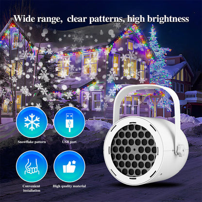 🎄Świąteczna lampa projektora z 16 wzorami i USB – łatwa w użyciu i robiąca wrażenie
