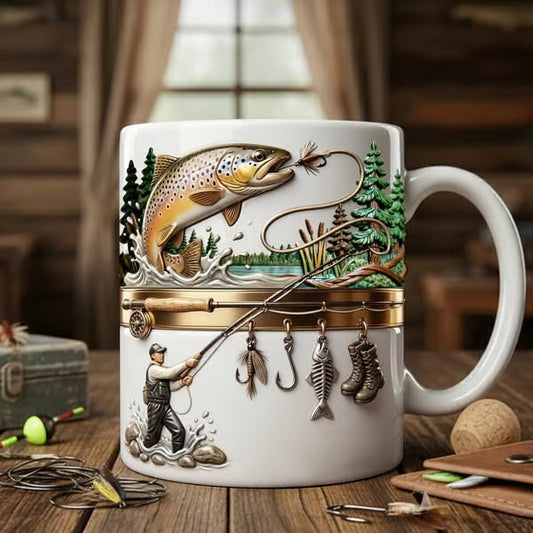 🔥 Ceramiczny kubek do kawy z motywem rybnym