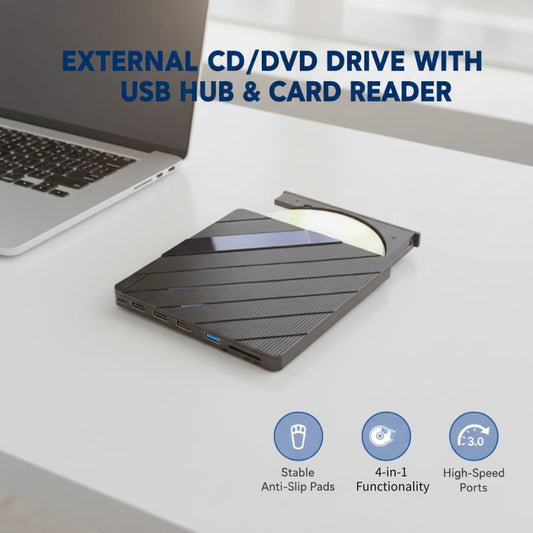✨ Zewnętrzna obudowa napędu CD/DVD z hubem USB – wszechstronna i stylowa! ✨