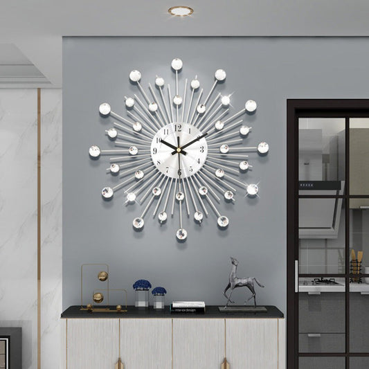 ✨🕰️ Kreatywny Kryształkowy Zegar Ścienny – Cichy, Minimalistyczny Luksus do Salonu, Jadalni i Przedpokoju! 💎🏡
