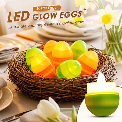 Świecące jajka wielkanocne z świeczkami LED