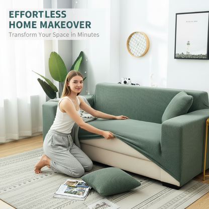 🛋️✨ Dzianinowy żakardowy, elastyczny pokrowiec na sofę
