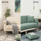 🛋️✨ Dzianinowy żakardowy, elastyczny pokrowiec na sofę