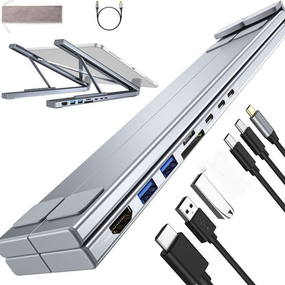 💻Podstawka pod laptopa z stacją dokującą USB-C i złączem HDMI 4K
