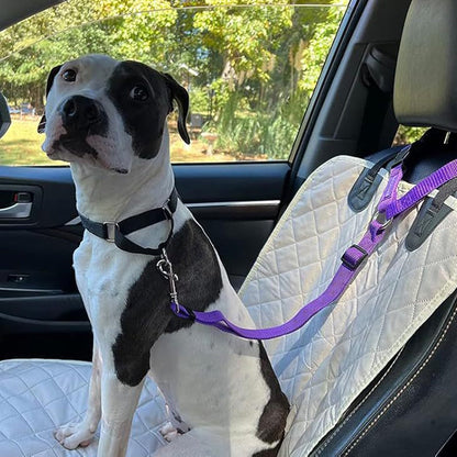 🐶 Dwufunkcyjny pas bezpieczeństwa i smycz dla psów – bezpieczeństwo podczas jazdy i spacerów na świeżym powietrzu w jednym 🚗