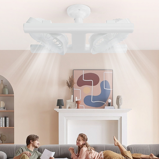 Nowoczesna lampa sufitowa LED 2‑w‑1 z wentylatorem