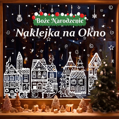 🎅Wczesne oferty świąteczne – 50% ZNIŻKI🎄Zestaw naklejek okiennych z wioską świąteczną