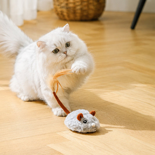 🐱 Inteligentna elektryczna myszka dla kota – automatycznie poruszająca się, interaktywna, z możliwością ładowania, dla kotów domowych ⏰